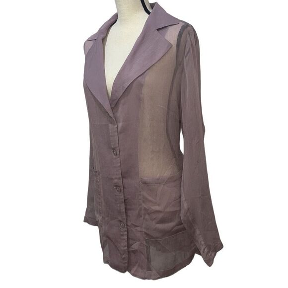 FTF Sheer Button-Down Shirt - Picture 6 of 13